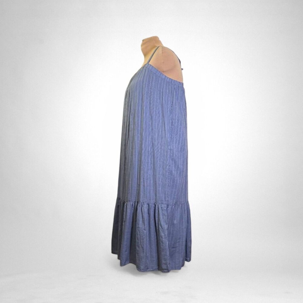 Old Navy Sleeveless Tiered Windowpane Tie-Back Midi Swing Dress, NWT! Size XL - Picture 3 of 6